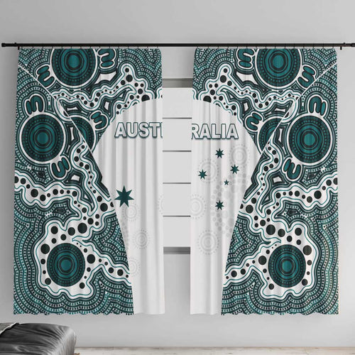 Australia Rugby 2026 Window Curtain Go Wallabies Aboriginal Pattern White Version - Aussie Hoodie