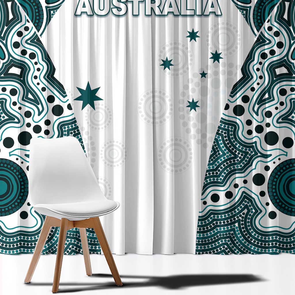 Australia Rugby 2026 Window Curtain Go Wallabies Aboriginal Pattern White Version - Aussie Hoodie
