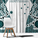 Australia Rugby 2026 Window Curtain Go Wallabies Aboriginal Pattern White Version - Aussie Hoodie