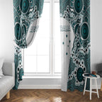Australia Rugby 2026 Window Curtain Go Wallabies Aboriginal Pattern White Version - Aussie Hoodie