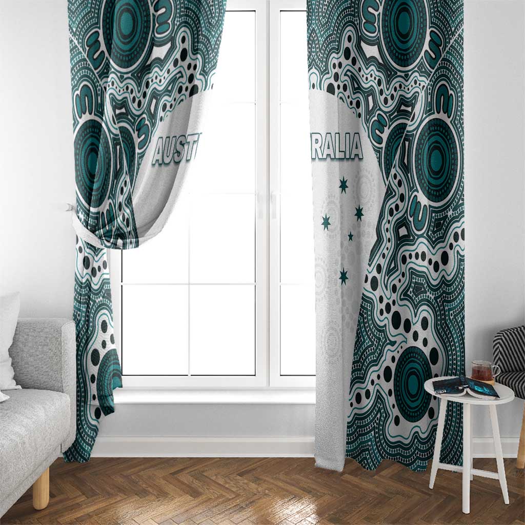 Australia Rugby 2026 Window Curtain Go Wallabies Aboriginal Pattern White Version - Aussie Hoodie