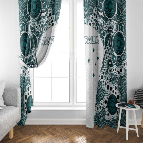 Australia Rugby 2026 Window Curtain Go Wallabies Aboriginal Pattern White Version - Aussie Hoodie