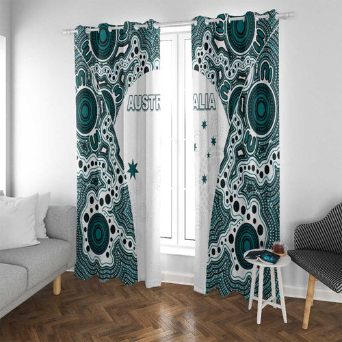 Australia Rugby 2026 Window Curtain Go Wallabies Aboriginal Pattern White Version - Aussie Hoodie