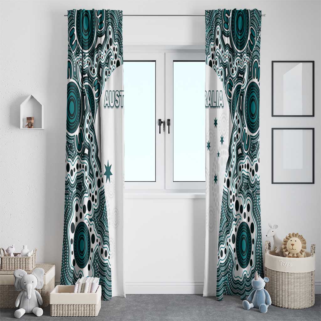 Australia Rugby 2026 Window Curtain Go Wallabies Aboriginal Pattern White Version - Aussie Hoodie