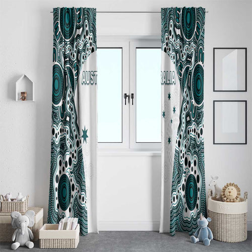 Australia Rugby 2026 Window Curtain Go Wallabies Aboriginal Pattern White Version - Aussie Hoodie