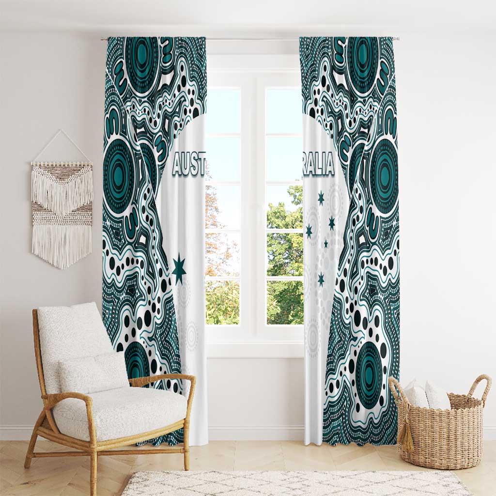 Australia Rugby 2026 Window Curtain Go Wallabies Aboriginal Pattern White Version - Aussie Hoodie