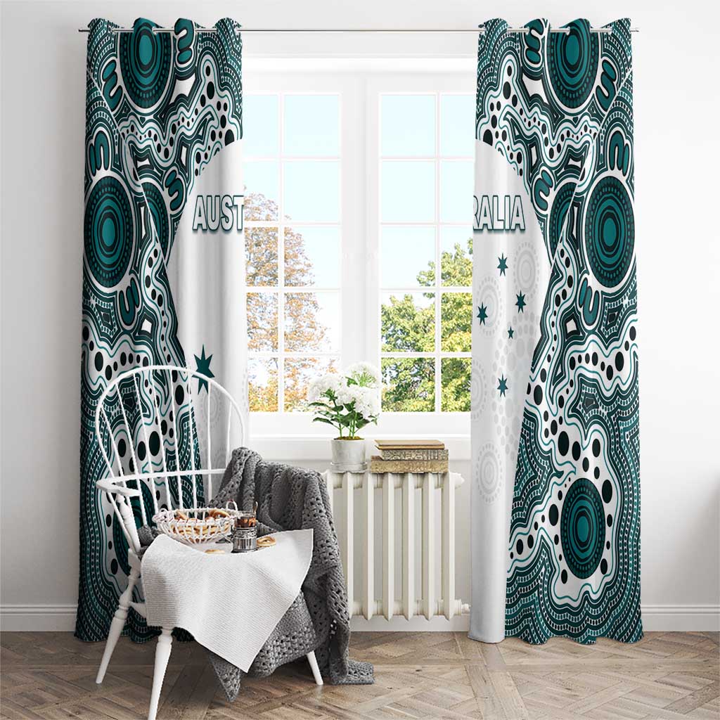 Australia Rugby 2026 Window Curtain Go Wallabies Aboriginal Pattern White Version - Aussie Hoodie