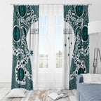 Australia Rugby 2026 Window Curtain Go Wallabies Aboriginal Pattern White Version - Aussie Hoodie