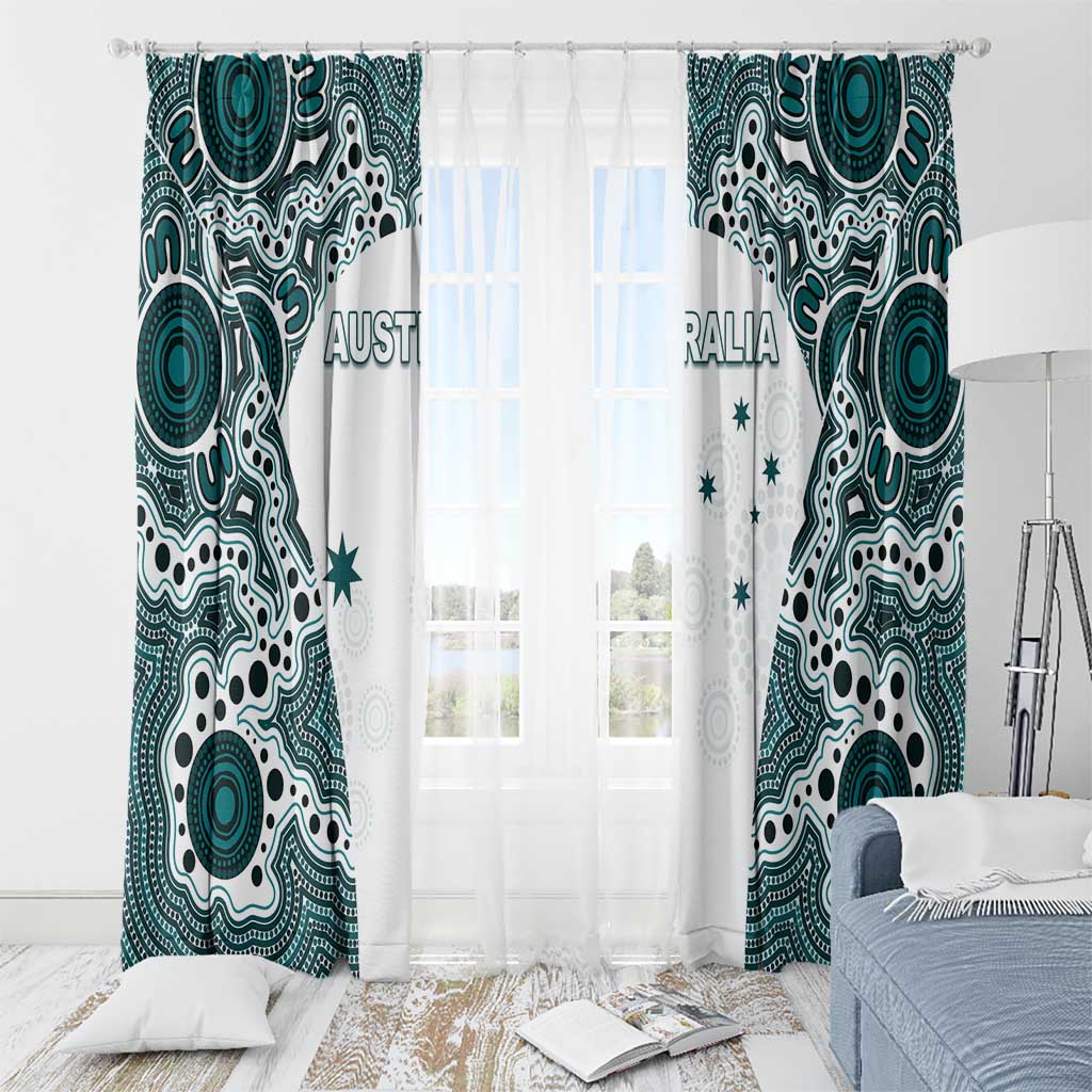 Australia Rugby 2026 Window Curtain Go Wallabies Aboriginal Pattern White Version - Aussie Hoodie