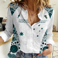Custom Australia Rugby 2026 Women Casual Shirt Go Wallabies Aboriginal Pattern White Version - Aussie Hoodie