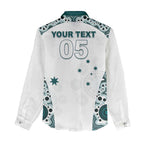 Custom Australia Rugby 2026 Women Casual Shirt Go Wallabies Aboriginal Pattern White Version - Aussie Hoodie