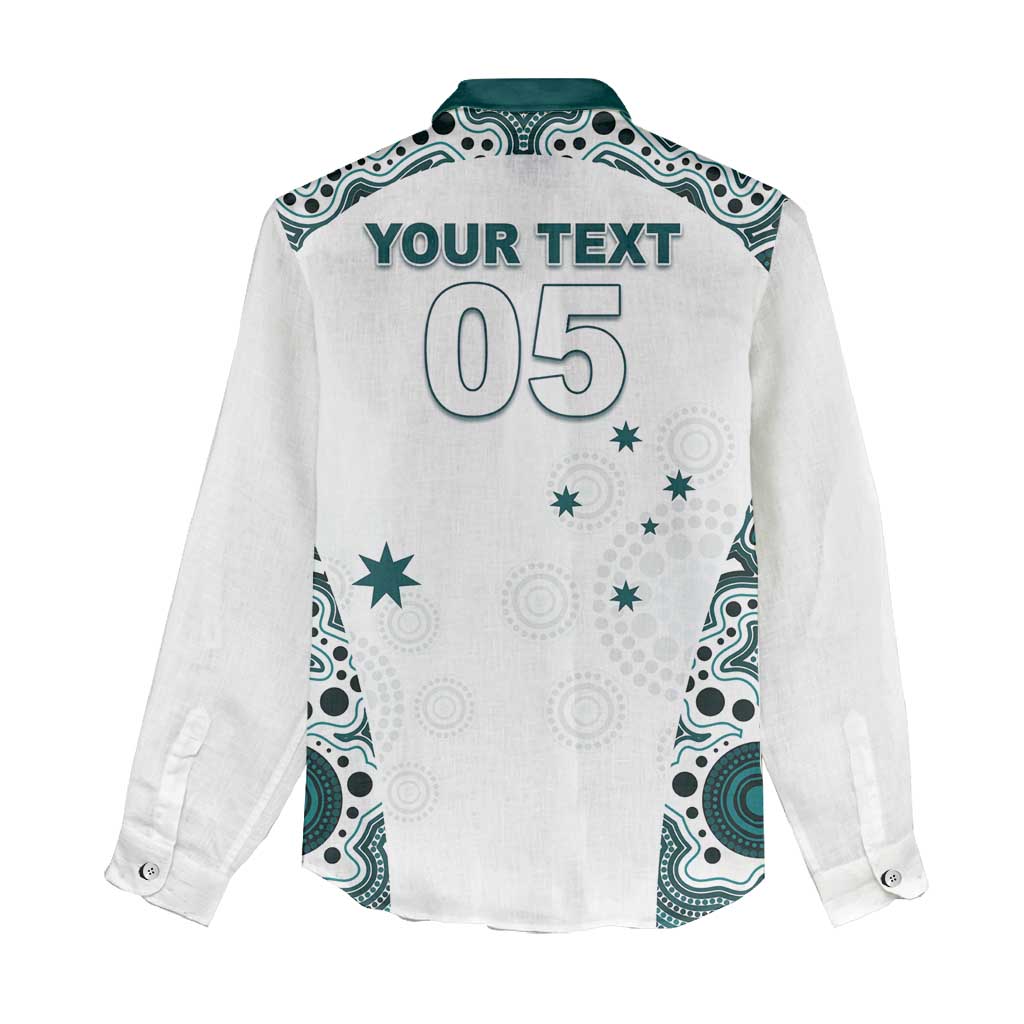 Custom Australia Rugby 2026 Women Casual Shirt Go Wallabies Aboriginal Pattern White Version - Aussie Hoodie