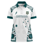 Custom Australia Rugby 2026 Women Polo Shirt Go Wallabies Aboriginal Pattern White Version - Aussie Hoodie