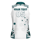 Custom Australia Rugby 2026 Women Sleeveless Polo Shirt Go Wallabies Aboriginal Pattern White Version - Aussie Hoodie