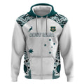 Custom Australia Rugby 2026 Zip Hoodie Go Wallabies Aboriginal Pattern White Version - Aussie Hoodie
