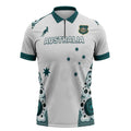 Custom Australia Rugby 2026 Zipper Polo Shirt Go Wallabies Aboriginal Pattern White Version - Aussie Hoodie