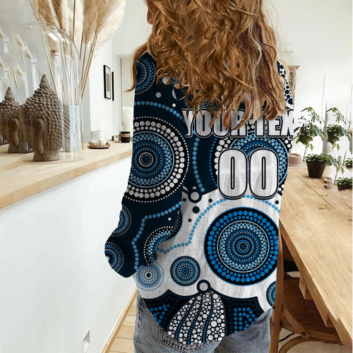 custom-personalised-and-number-blues-afl-women-casual-shirt-aboriginal-patterns