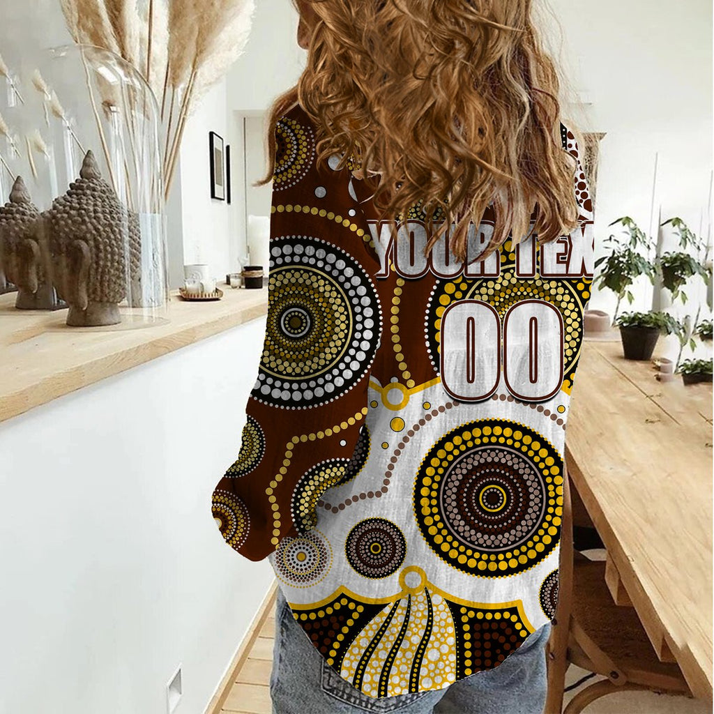 custom-personalised-and-number-hawks-afl-women-casual-shirt-aboriginal-patterns