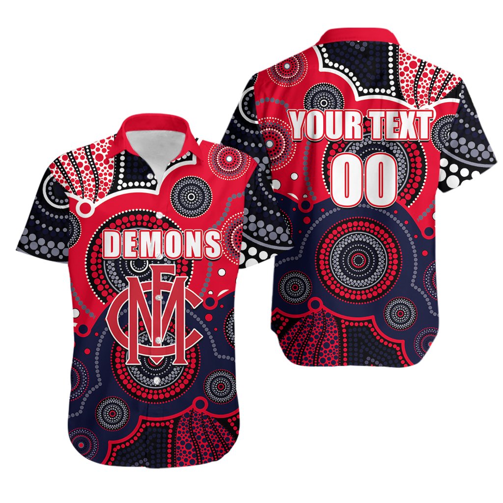 custom-personalised-and-number-demons-afl-hawaiian-shirt-aboriginal-patterns