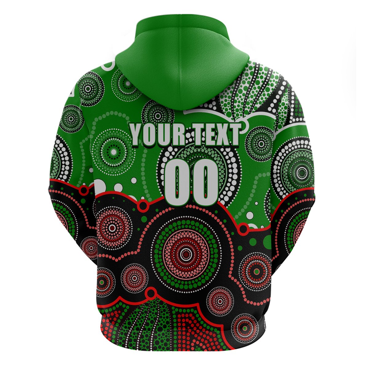 custom-personalised-and-number-rabbitohs-nrl-hoodie-aboriginal-patterns