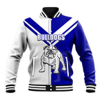 (Custom Text And Number) NRL Bulldogs Baseball Jacket Mix Jersey LT6