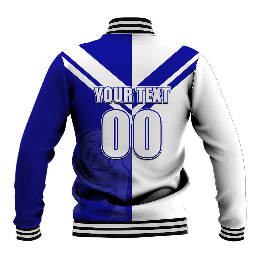 (Custom Text And Number) NRL Bulldogs Baseball Jacket Mix Jersey LT6