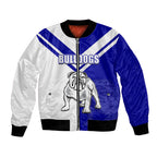 (Custom Text And Number) NRL Bulldogs Bomber Jacket Mix Jersey LT6