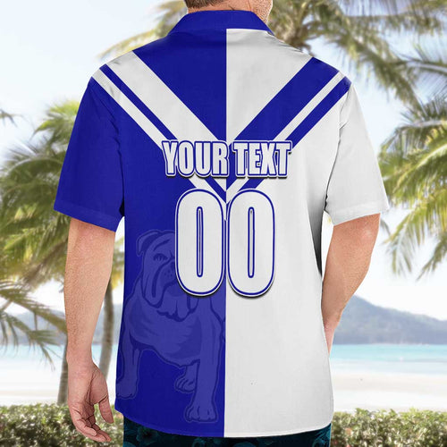 (Custom Text And Number) NRL Bulldogs Hawaiian Shirt Mix Jersey LT6