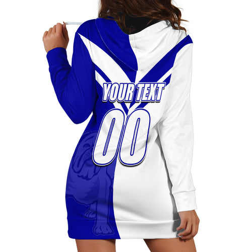 (Custom Text And Number) NRL Bulldogs Hoodie Dress Mix Jersey LT6