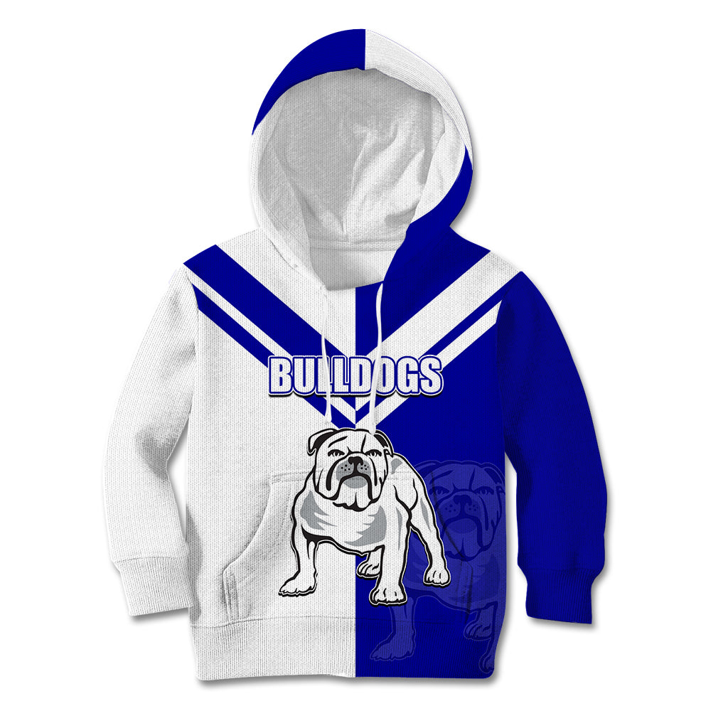 (Custom Text And Number) NRL Bulldogs Kid Hoodie Mix Jersey LT6