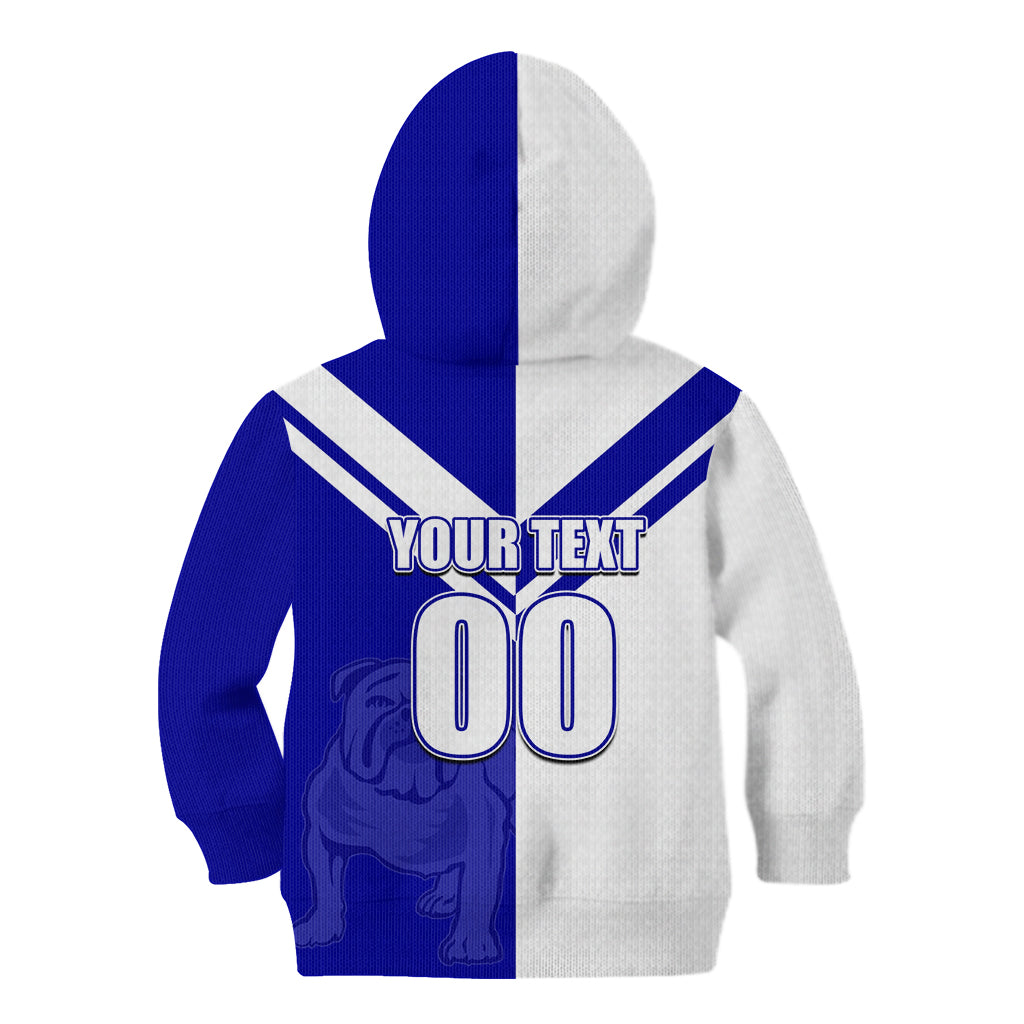 (Custom Text And Number) NRL Bulldogs Kid Hoodie Mix Jersey LT6