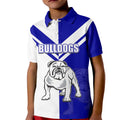 (Custom Text And Number) NRL Bulldogs Kid Polo Shirt Mix Jersey LT6
