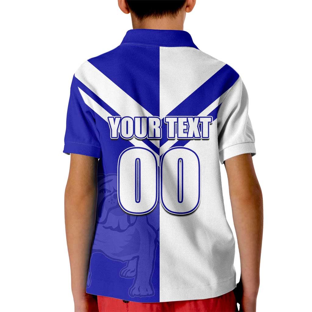 (Custom Text And Number) NRL Bulldogs Kid Polo Shirt Mix Jersey LT6