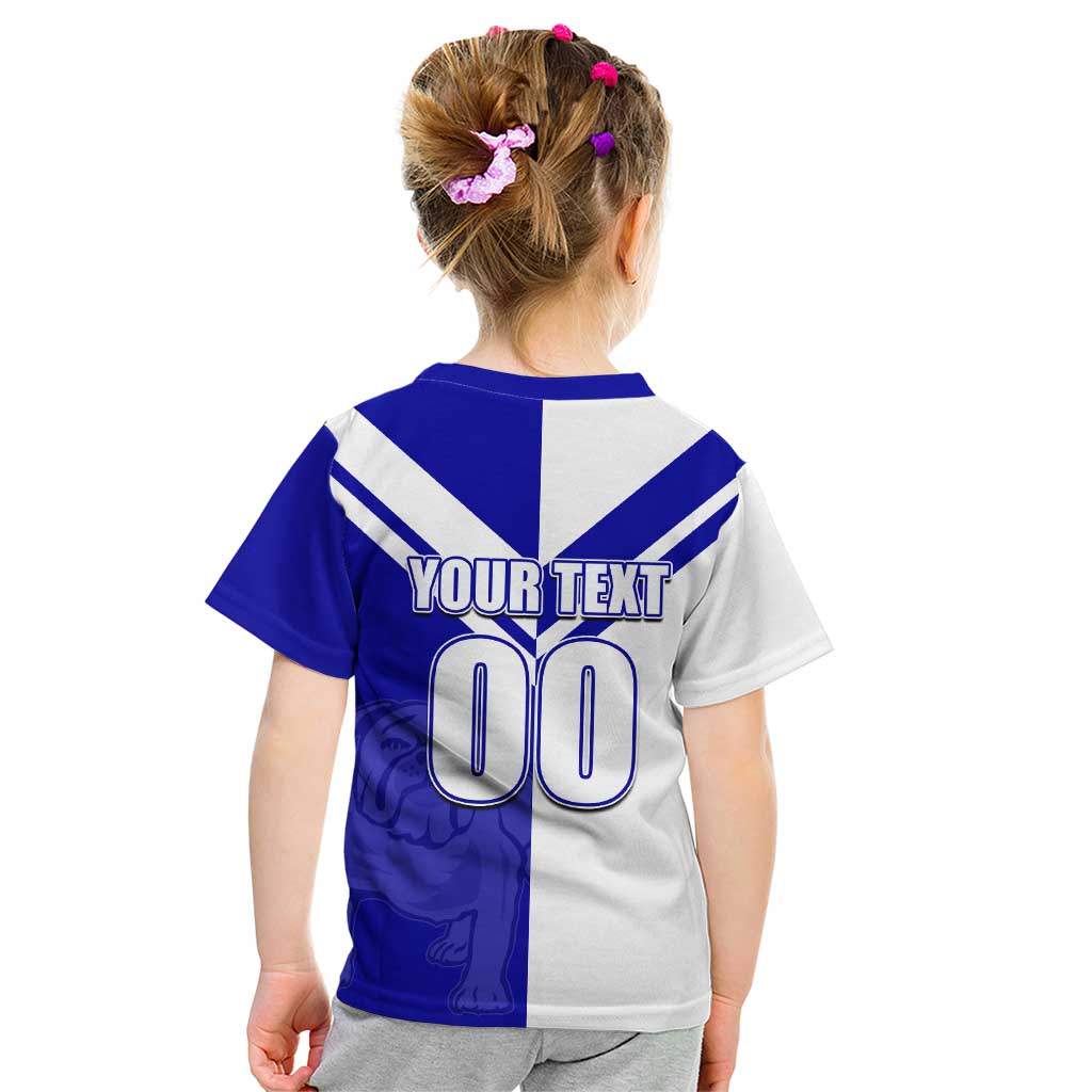 (Custom Text And Number) NRL Bulldogs Kid T Shirt Mix Jersey LT6
