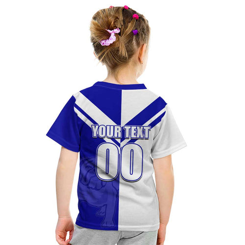 (Custom Text And Number) NRL Bulldogs Kid T Shirt Mix Jersey LT6