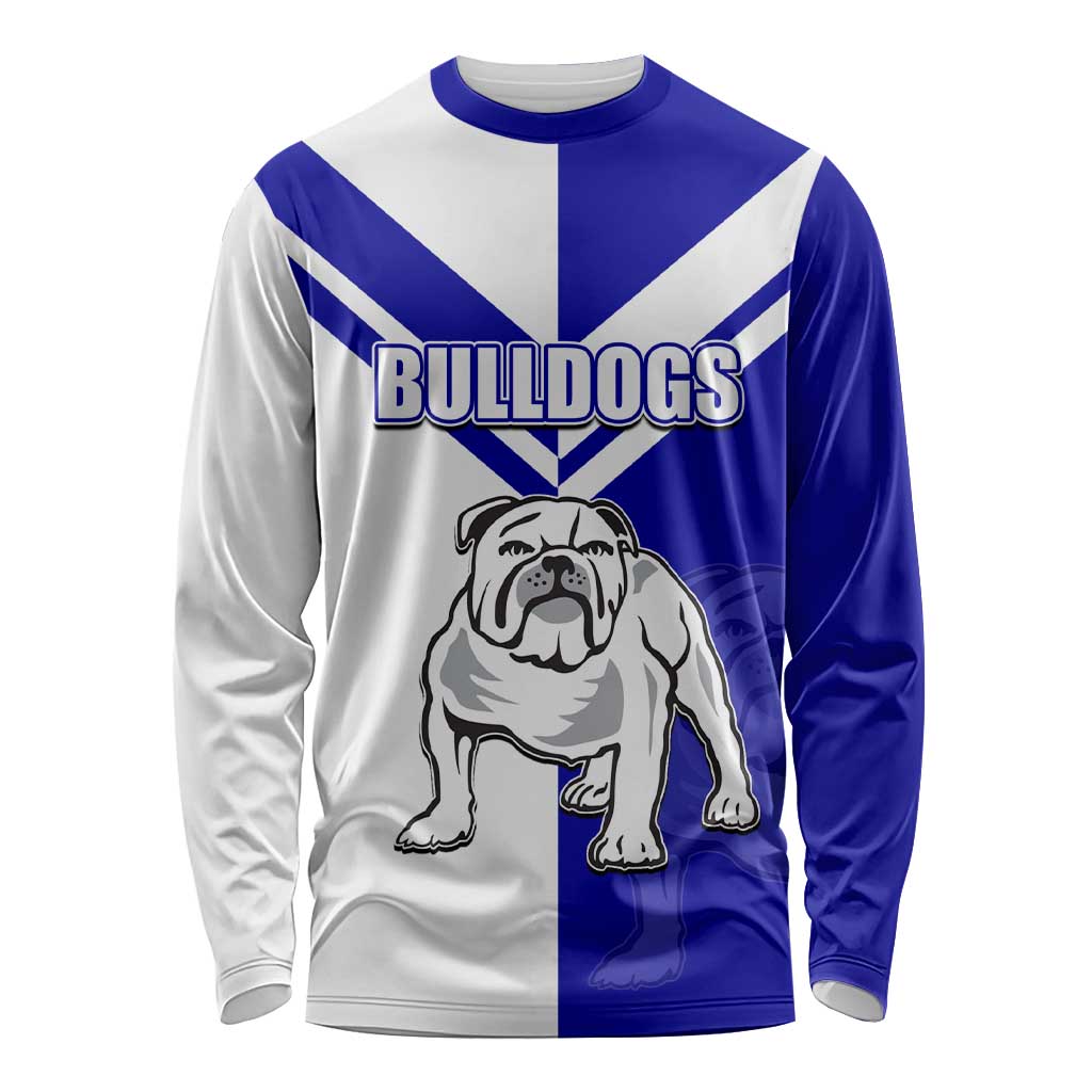 (Custom Text And Number) NRL Bulldogs Long Sleeve Shirt Mix Jersey LT6