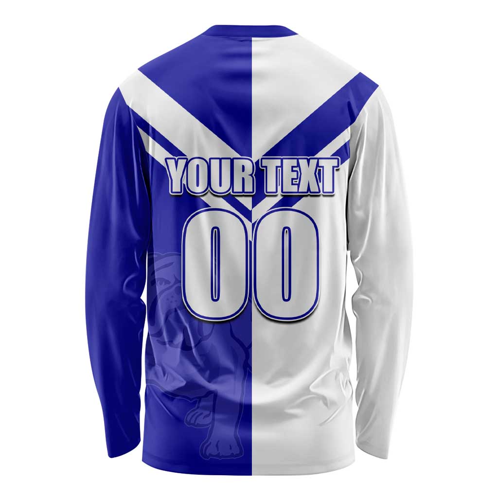 (Custom Text And Number) NRL Bulldogs Long Sleeve Shirt Mix Jersey LT6
