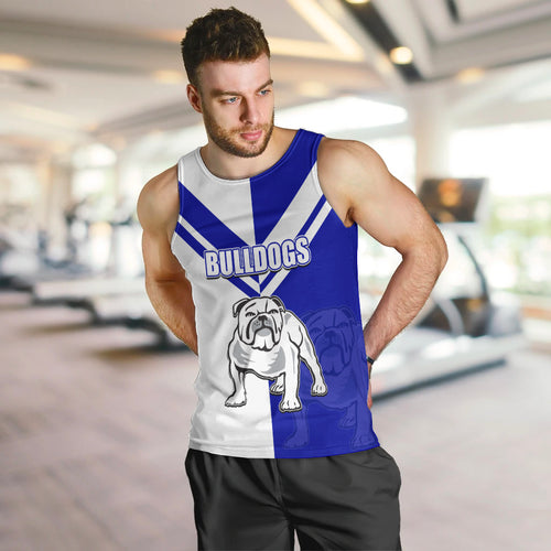 (Custom Text And Number) NRL Bulldogs Men Tank Top Mix Jersey LT6