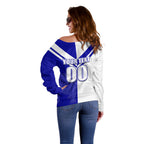 (Custom Text And Number) NRL Bulldogs Off Shoulder Sweater Mix Jersey LT6