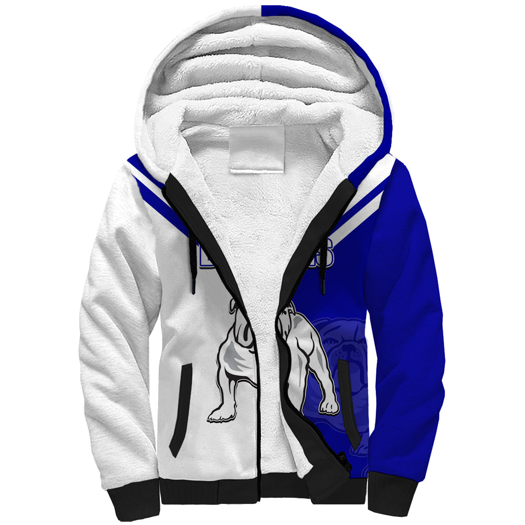 (Custom Text And Number) NRL Bulldogs Sherpa Hoodie Mix Jersey LT6