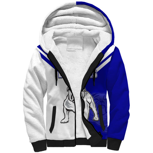 (Custom Text And Number) NRL Bulldogs Sherpa Hoodie Mix Jersey LT6
