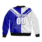 (Custom Text And Number) NRL Bulldogs Sleeve Zip Bomber Jacket Mix Jersey LT6