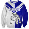 (Custom Text And Number) NRL Bulldogs Sweatshirt Mix Jersey LT6