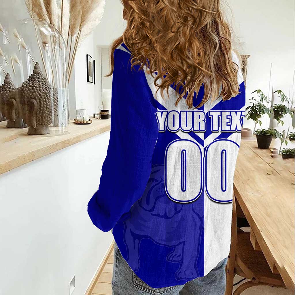 (Custom Text And Number) NRL Bulldogs Women Casual Shirt Mix Jersey LT6
