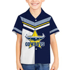 (Custom Text And Number) NRL Cowboys Hawaiian Shirt Mix Jersey LT6