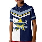 (Custom Text And Number) NRL Cowboys Kid Polo Shirt Mix Jersey LT6