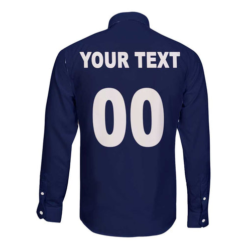 (Custom Text And Number) NRL Cowboys Long Sleeve Button Shirt Mix Jersey LT6