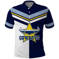 (Custom Text And Number) NRL Cowboys Polo Shirt Mix Jersey LT6