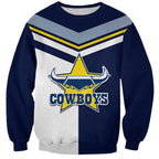 (Custom Text And Number) NRL Cowboys Sweatshirt Mix Jersey LT6