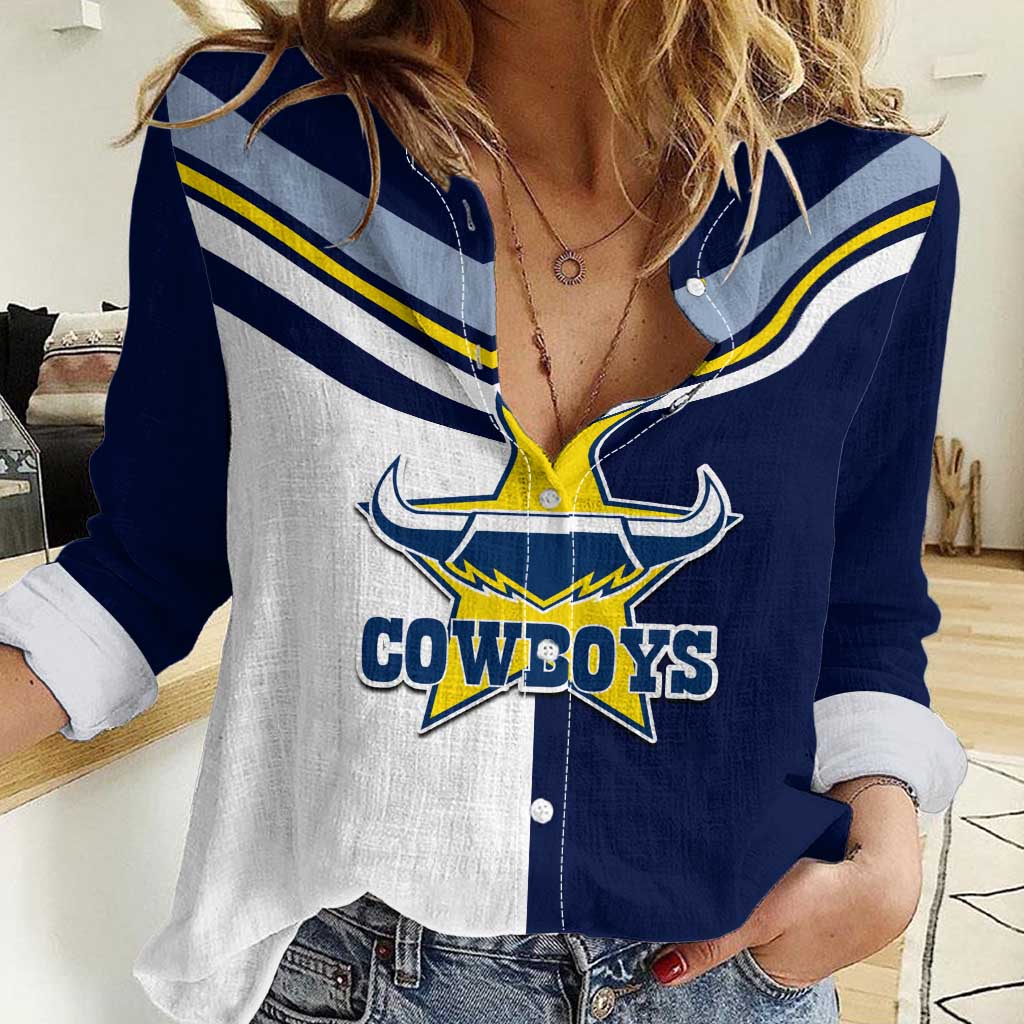 (Custom Text And Number) NRL Cowboys Women Casual Shirt Mix Jersey LT6
